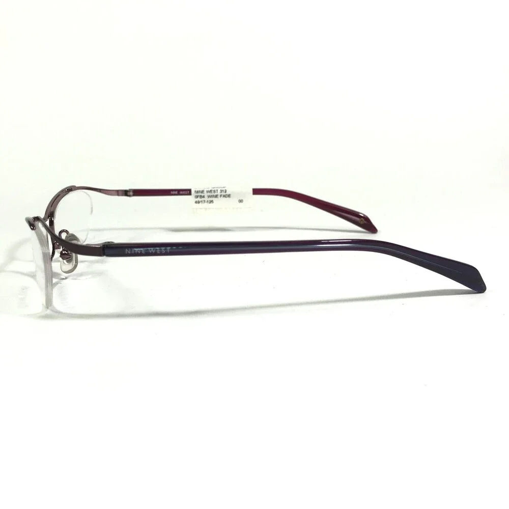 Nine West Petite Eyeglasses Frames 312 FB4 Purple Round Half Rim 49-17-125